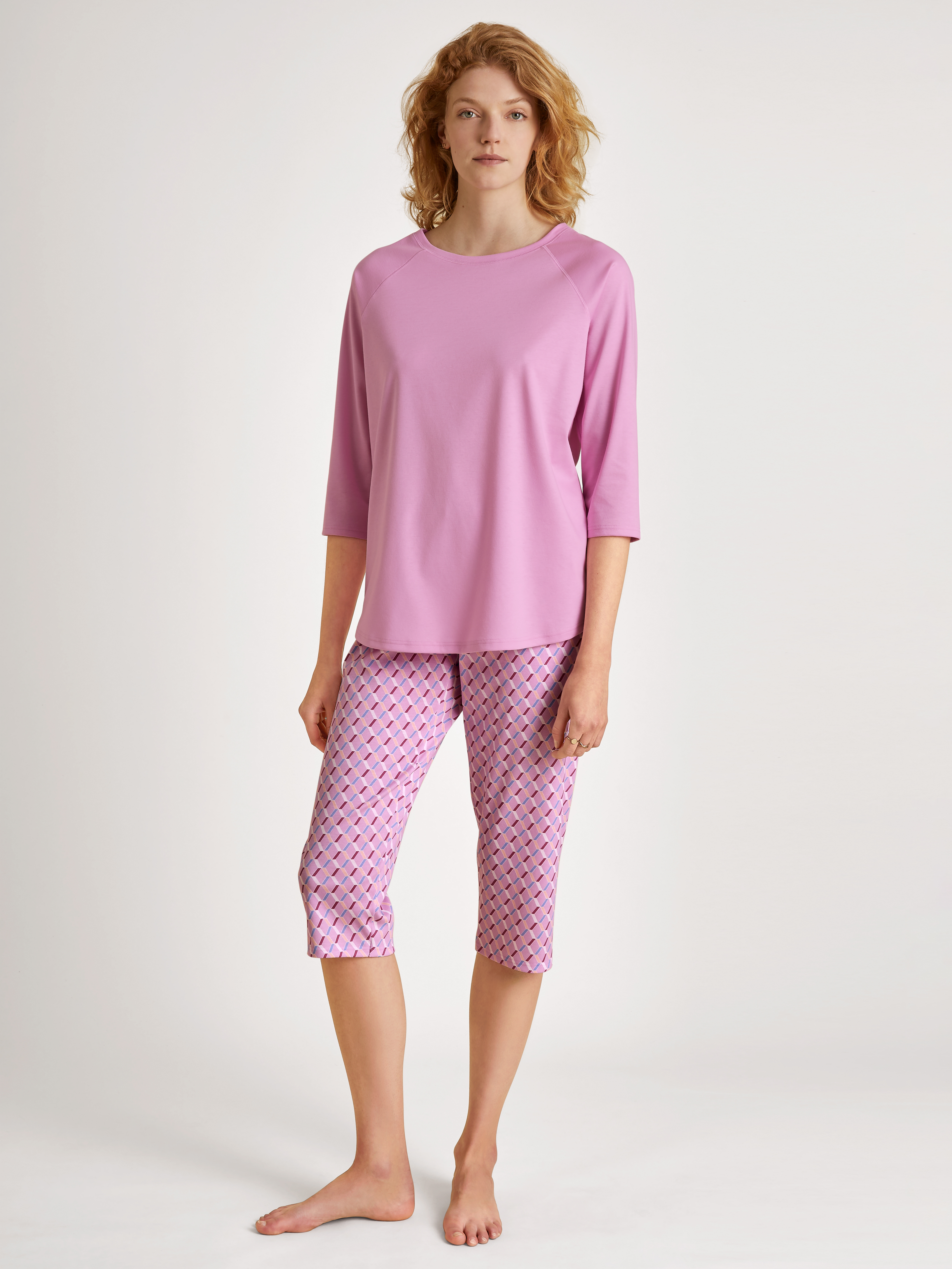 DAMEN Pyjama 3/4 - 119/bubble gum pink